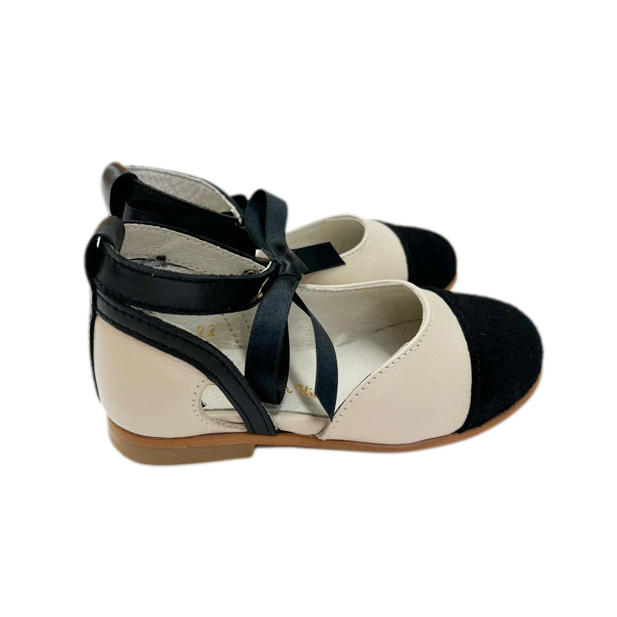 Coco Beige and Black Leather Sandals