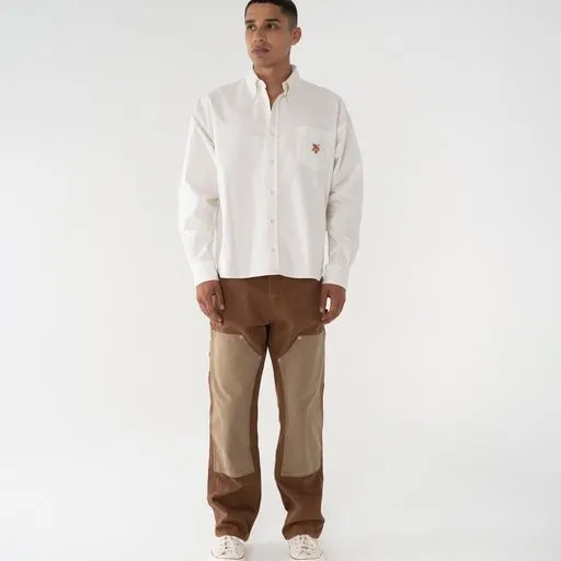 Contrast Double Knee Painter Pants (Camel)