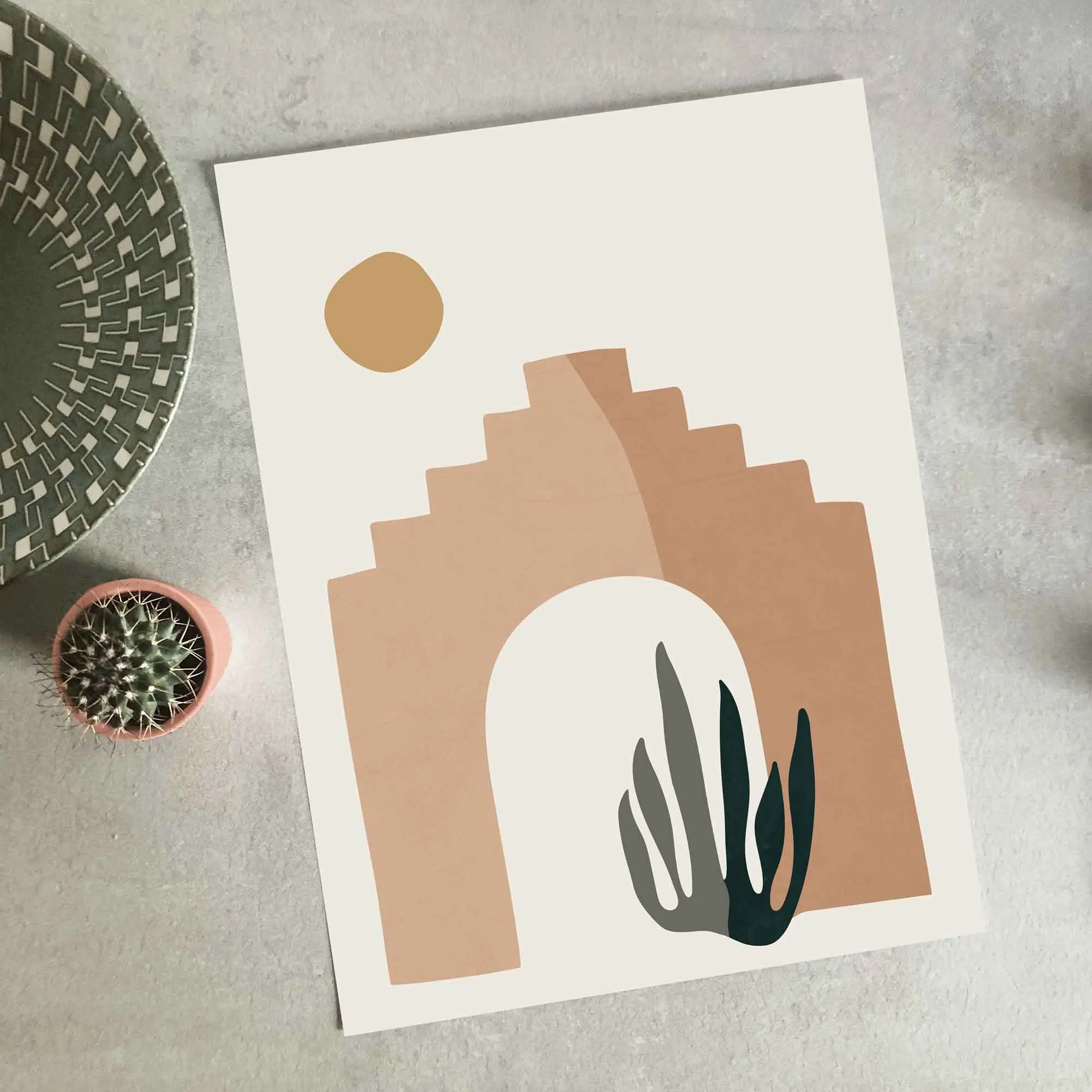 Dawn in the Desert Boho Art Print