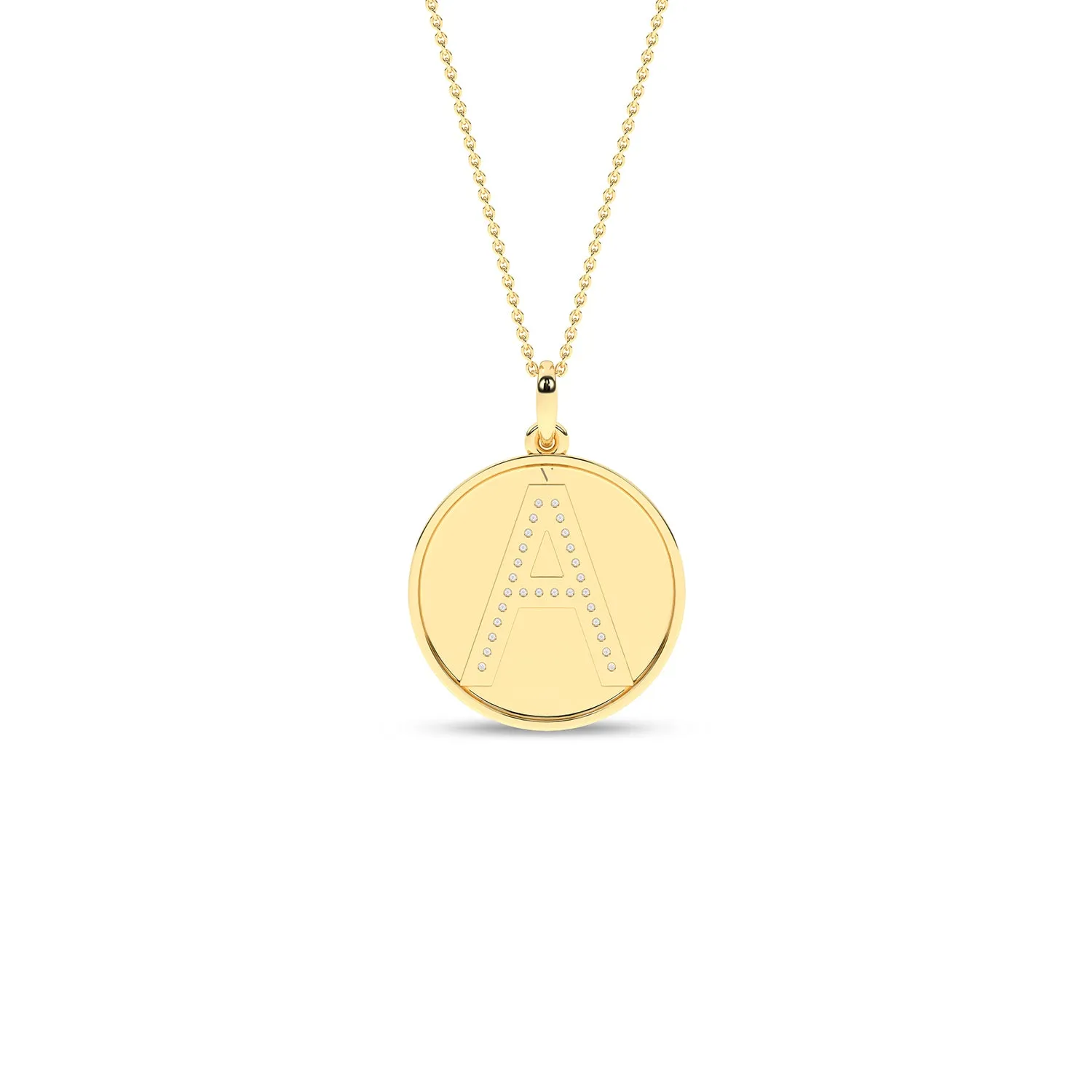 Diamond Initial Disc Necklace