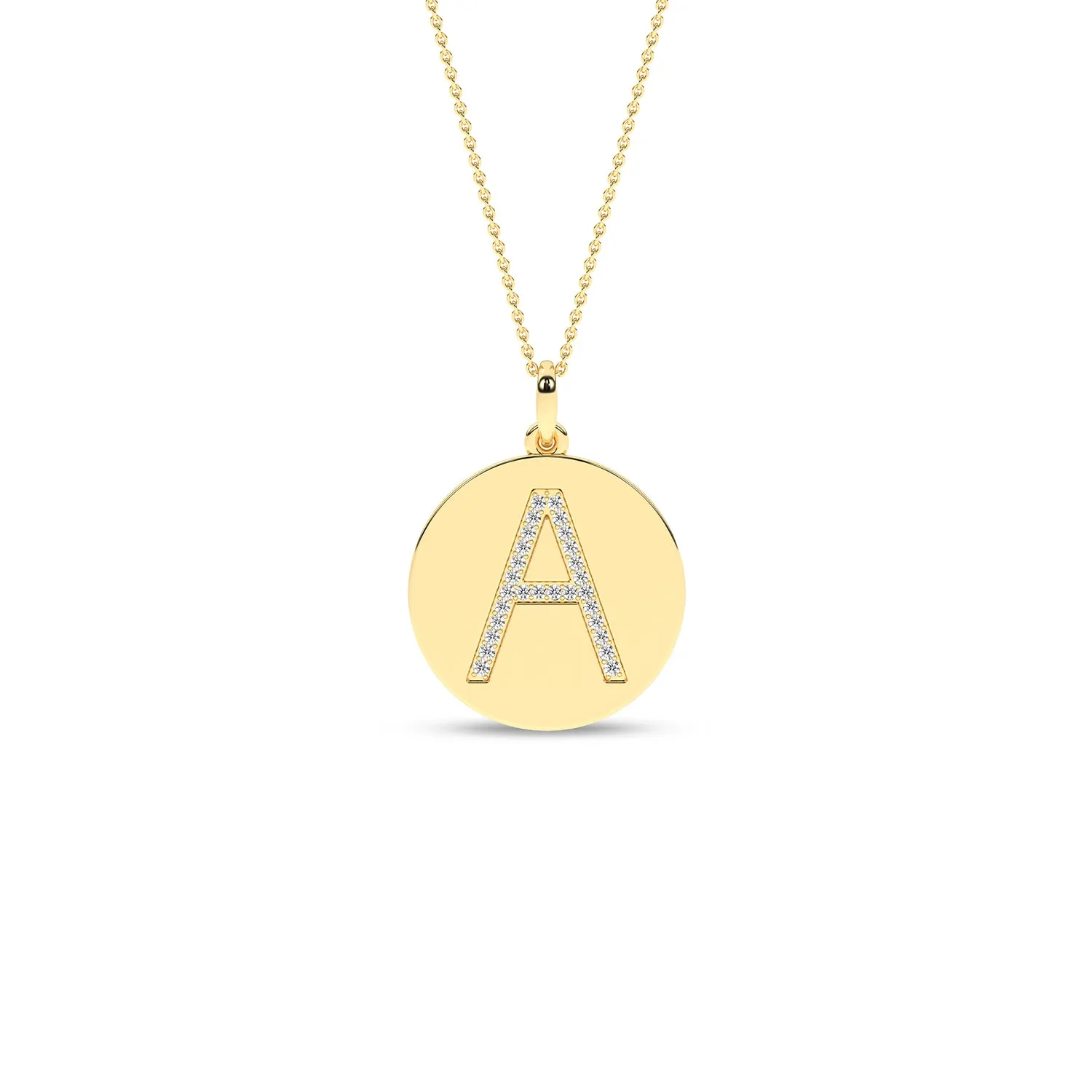 Diamond Initial Disc Necklace