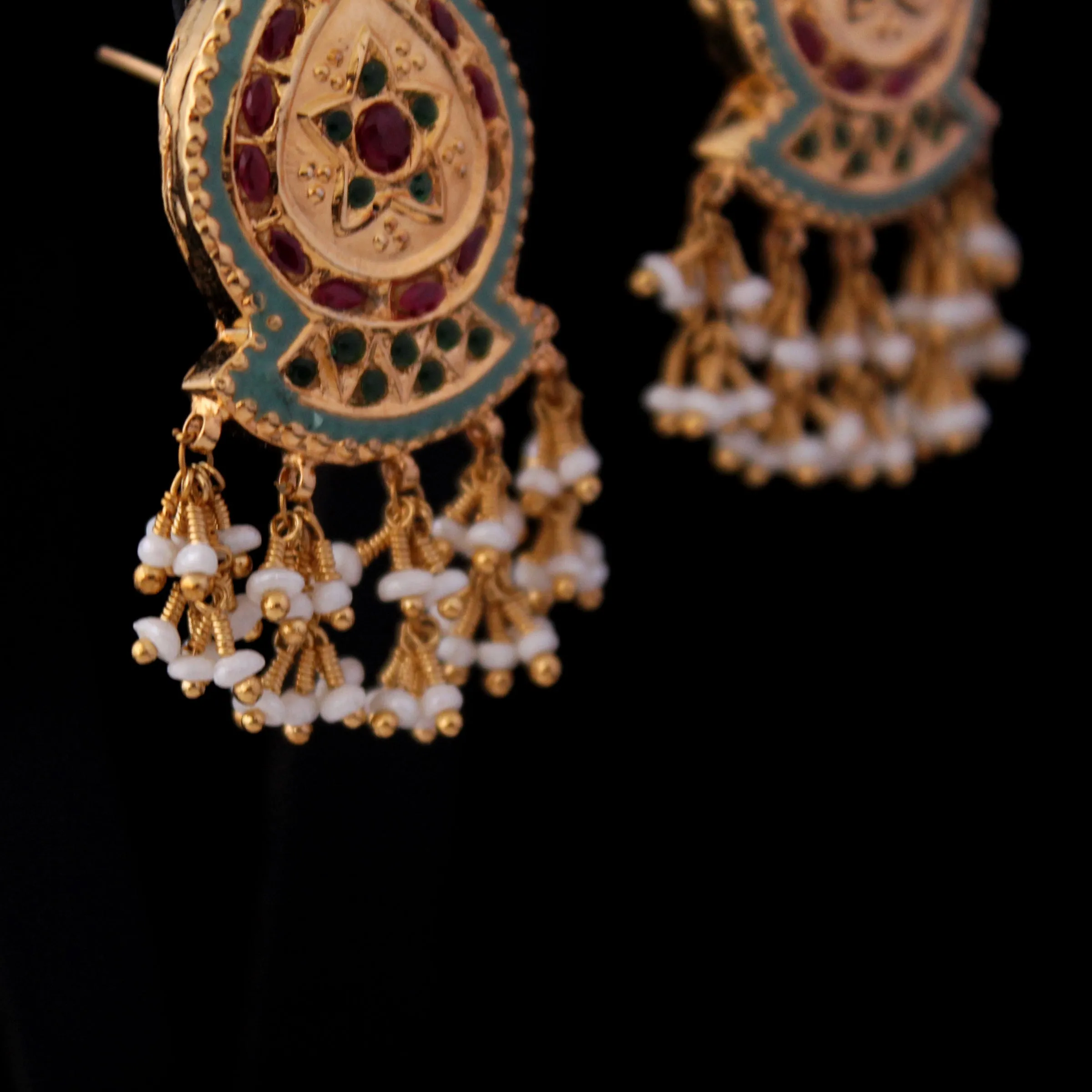 Earrings in Kundan Work