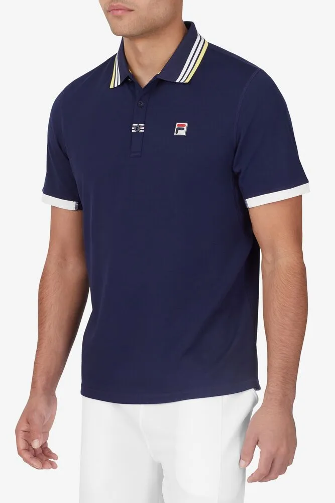 FILA Men's Heritage Short Sleeve Solid Polo