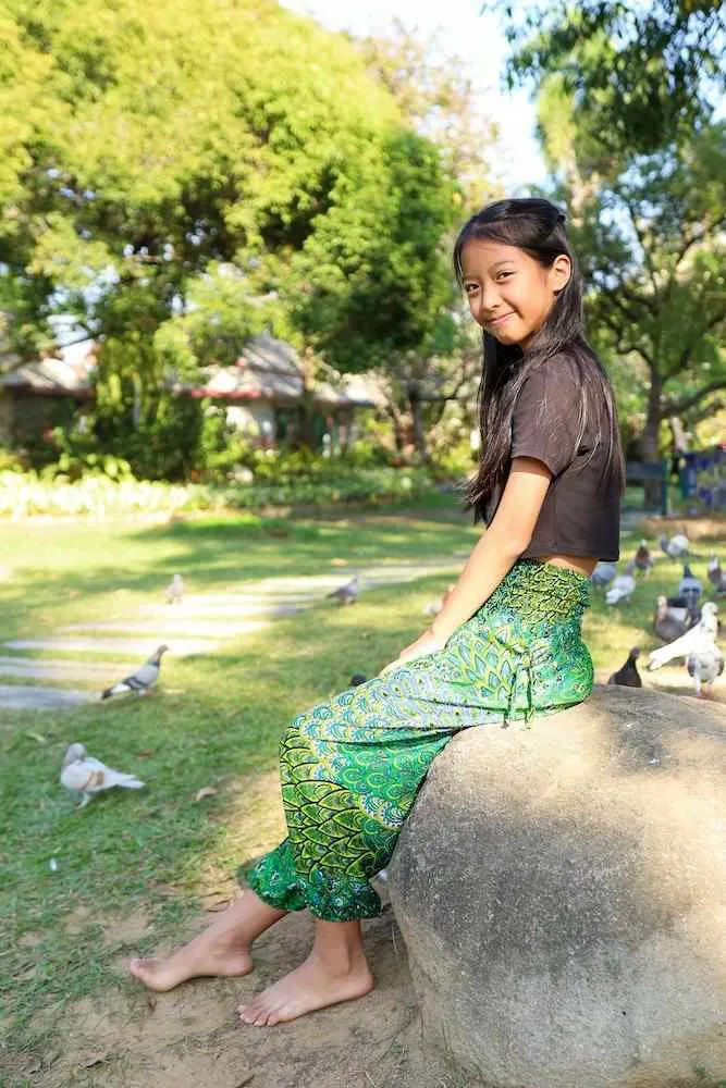 GIRLS & BOYS PEACOCK BOHO PANTS