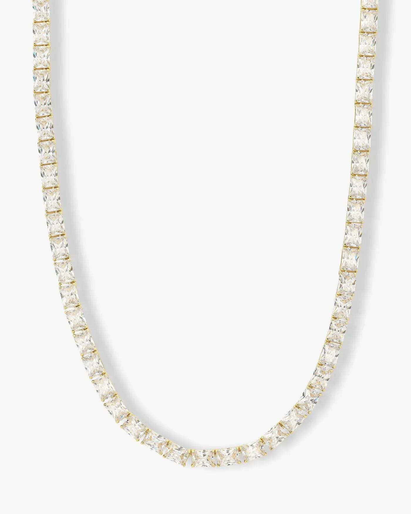 Grand Slam Tennis Necklace 16" Gold|White Diamondettes