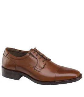 JOHNSTON & MURPHY TAN LANCASTER DRESS CAP TOE OXFORD