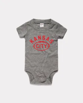 Kansas City Football Vintage Grey Onesie