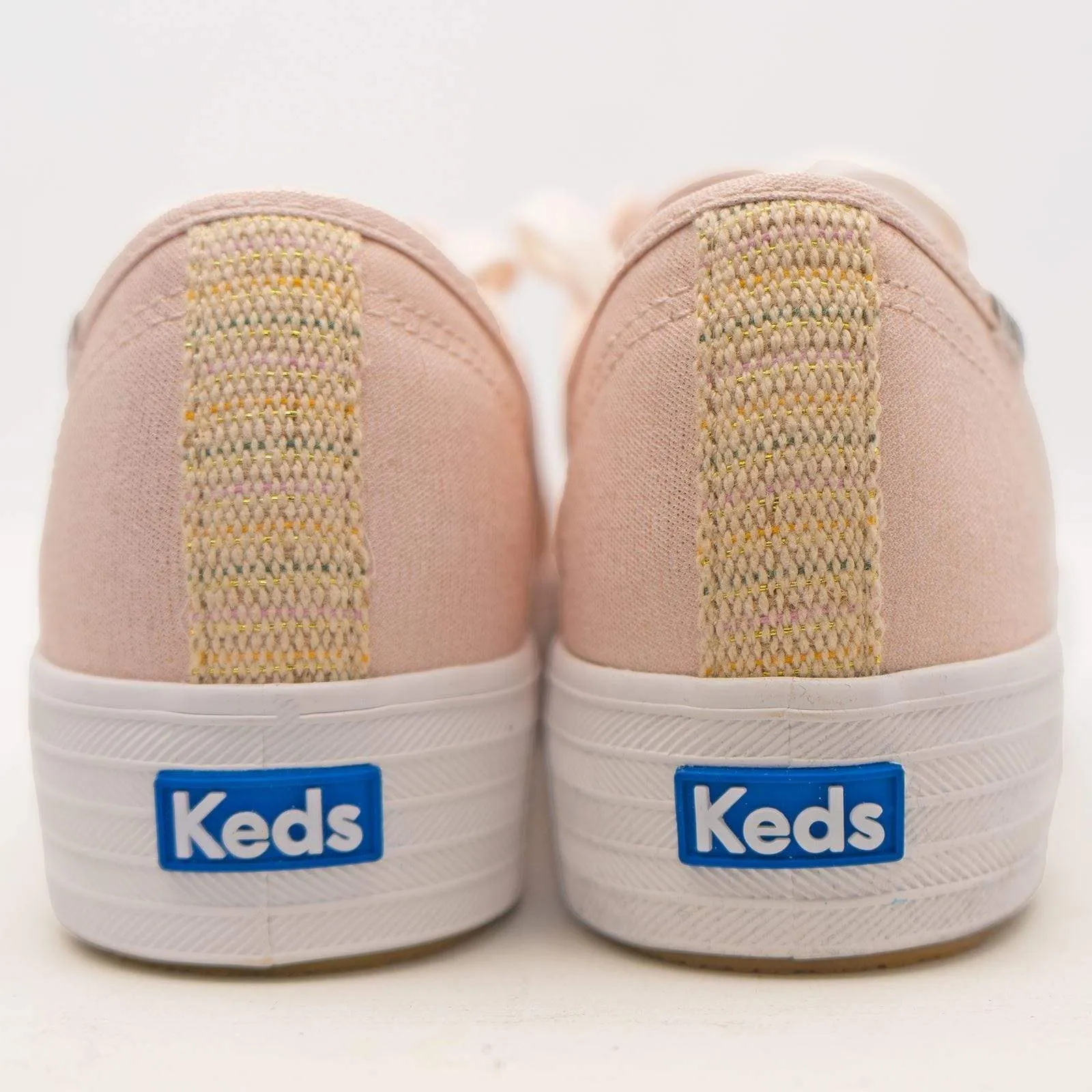 Keds Shoes Triple Kick Rose Gold Metallic Canvas Trainers