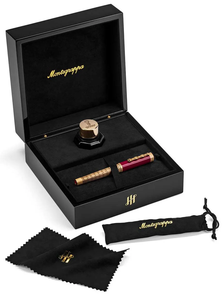 Limited Edition Montegrappa Al Tarikh Yuktab Extra Fine Nib Maroon/Yellow Gold Fountain Pen ISZ4F1IY_Q