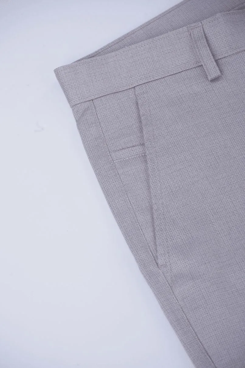 Lite Grey Mesh Printed - 2 way stretch - COTTON PANT