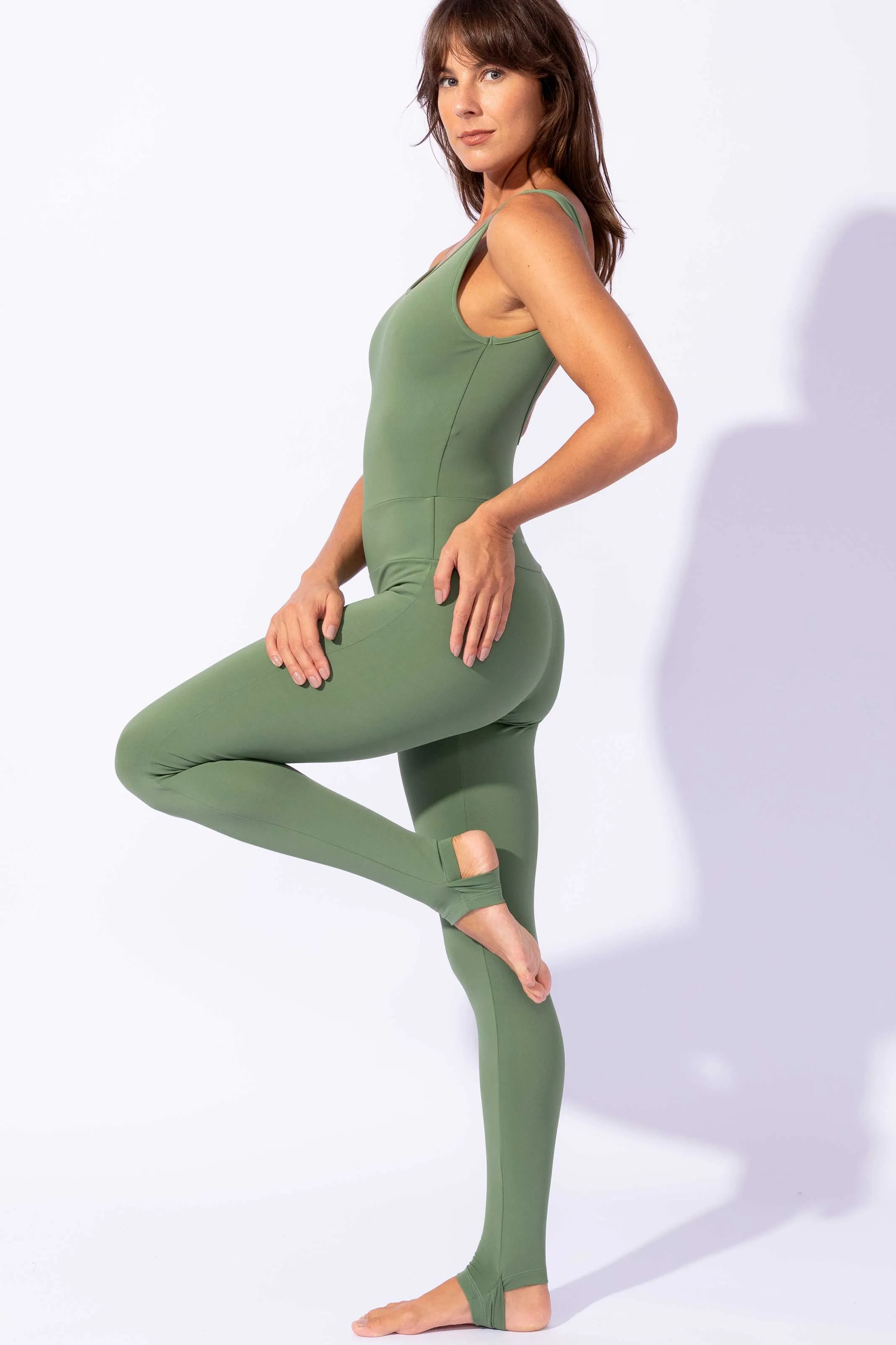 Macacão Modelador Yoga com Pezinho Verde