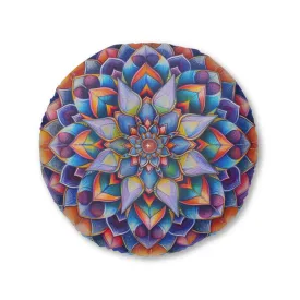 Mandala Art Floor Cushion - Tufted Round Pillow