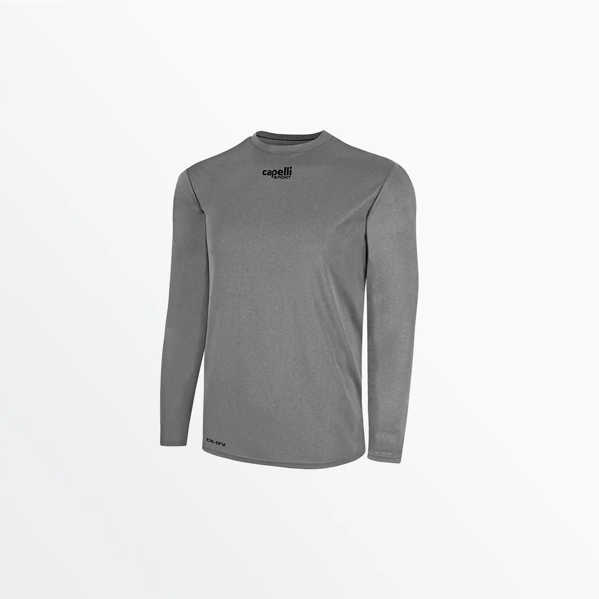 MEN'S BASICS CREW NECK LONG SLEEVE POLY TEE