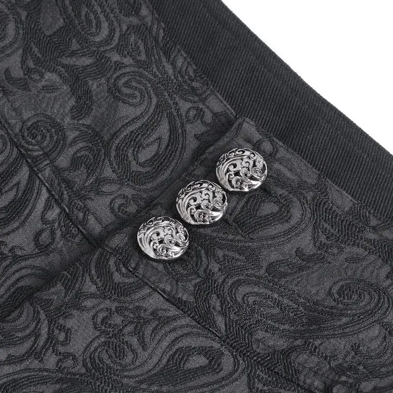 Men's Gothic Floral Embroidered Jacquard Pants