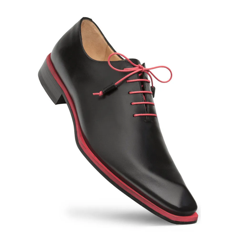 Mezlan Asymmetrical Lace-Up Oxford Black