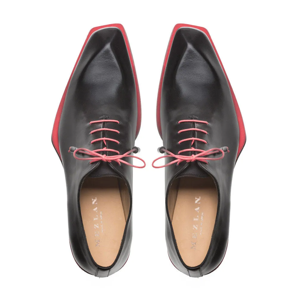 Mezlan Asymmetrical Lace-Up Oxford Black