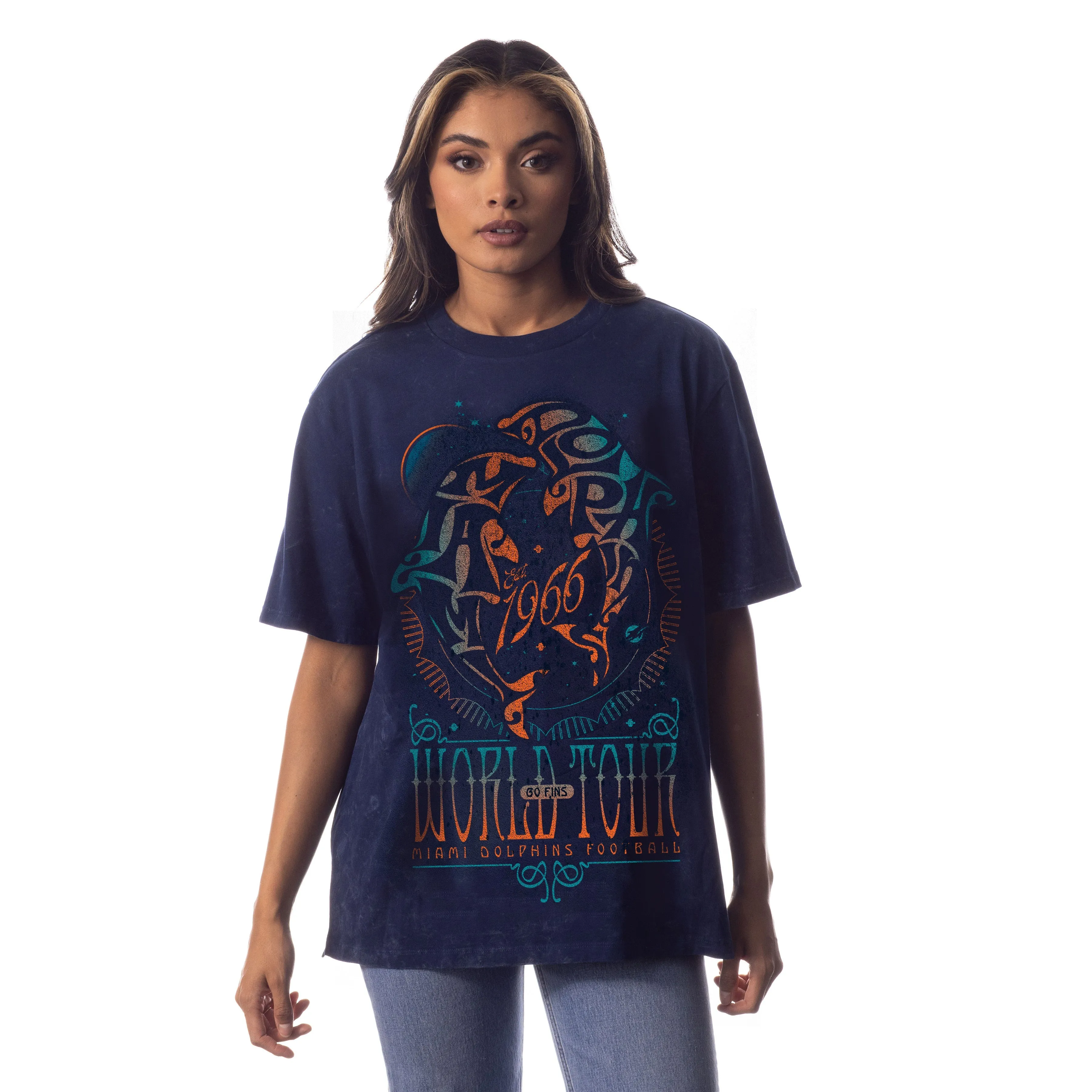 Miami Dolphins Unisex 2023 Tour Band Tee - Navy