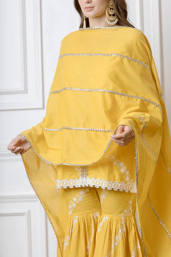 Mulmul Aralia Kurta With Aralia Garara