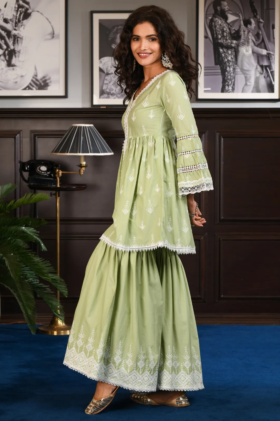 Mulmul Cotton ALAIA Kurta With ALAIA GARARA