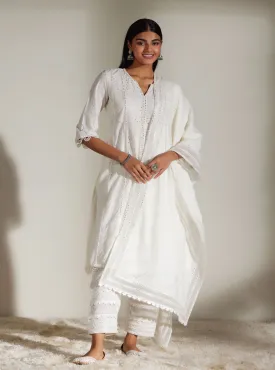 Mulmul Cotton Cara White Kurta