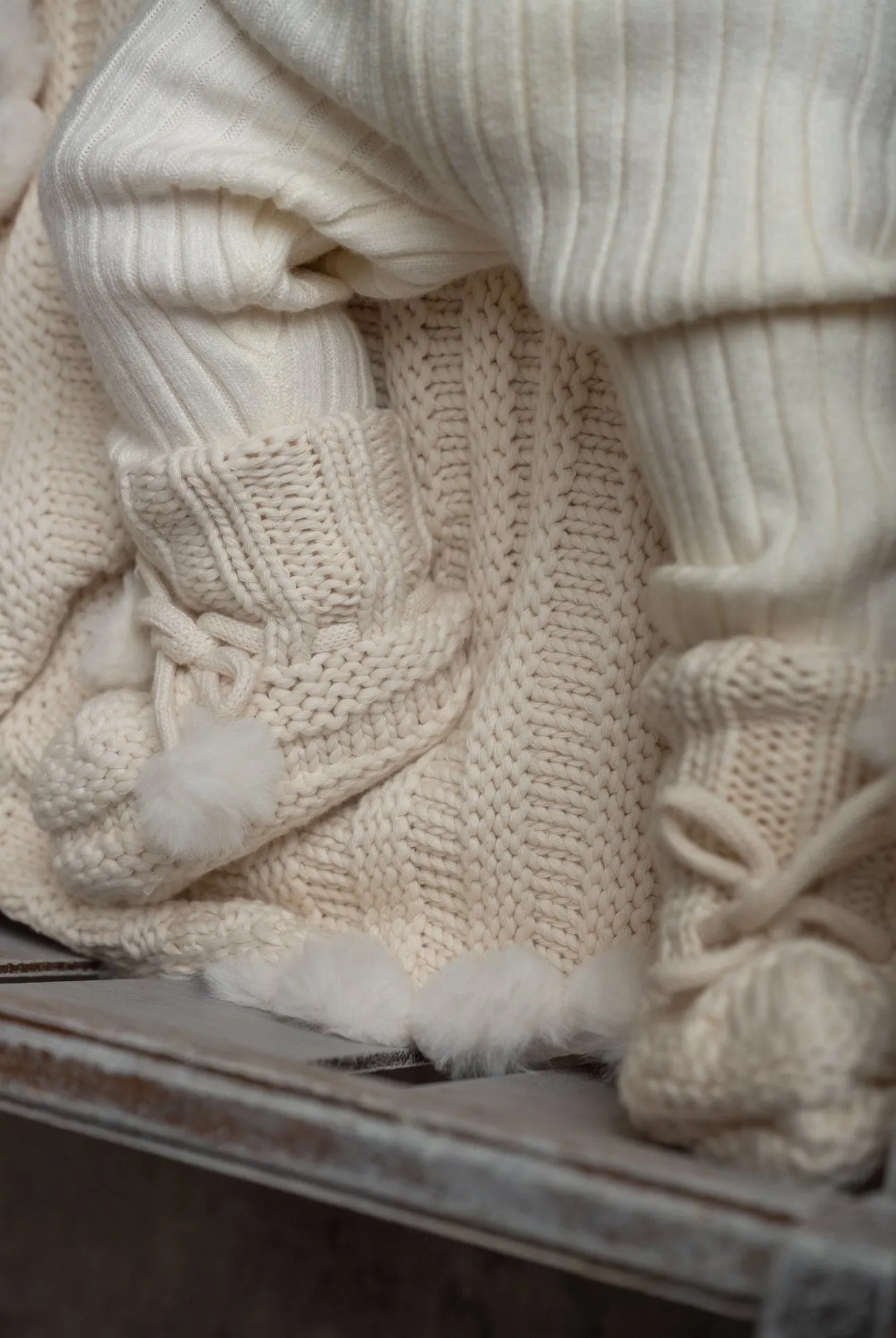 Oatmeal Organic Cotton Knit Booties