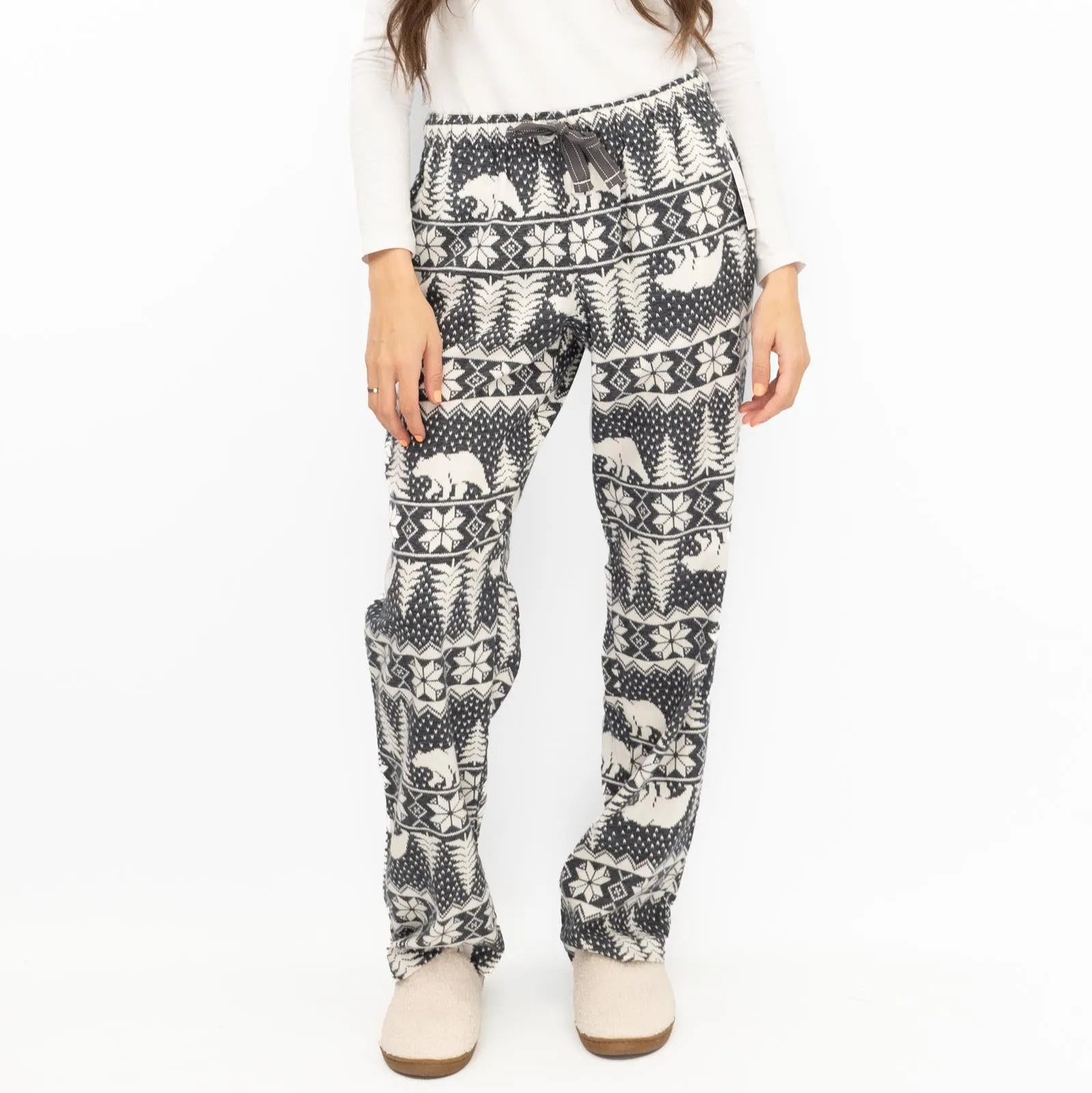 Old Navy Gap Womens Grey Polar Bear Christmas Pyjama Bottoms Elasticated Waist Trousers