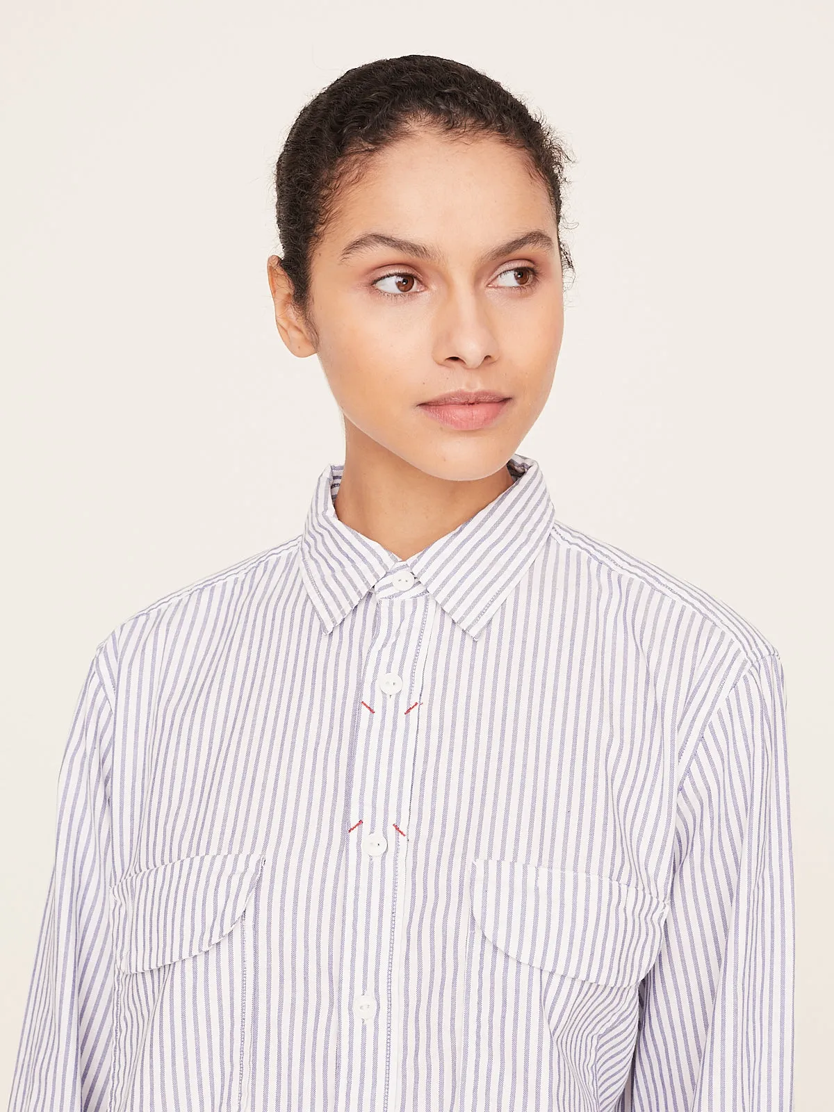 OX Stripe Clip Shirt in Blue