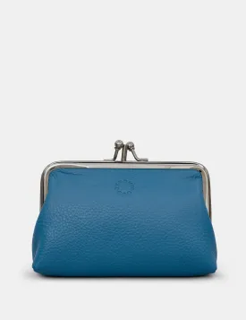 Petrol Blue Leather Aubrey Frame Purse