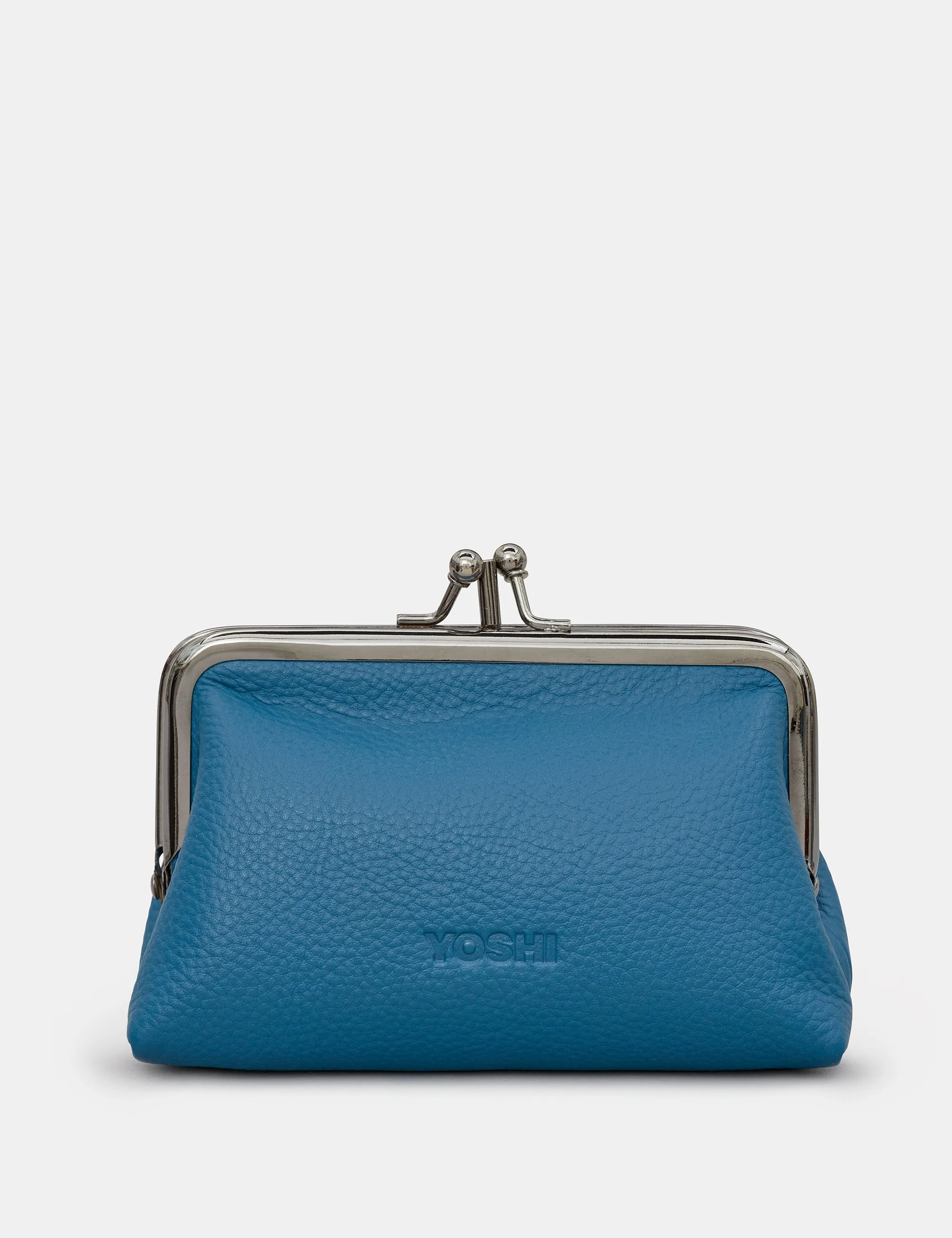 Petrol Blue Leather Aubrey Frame Purse