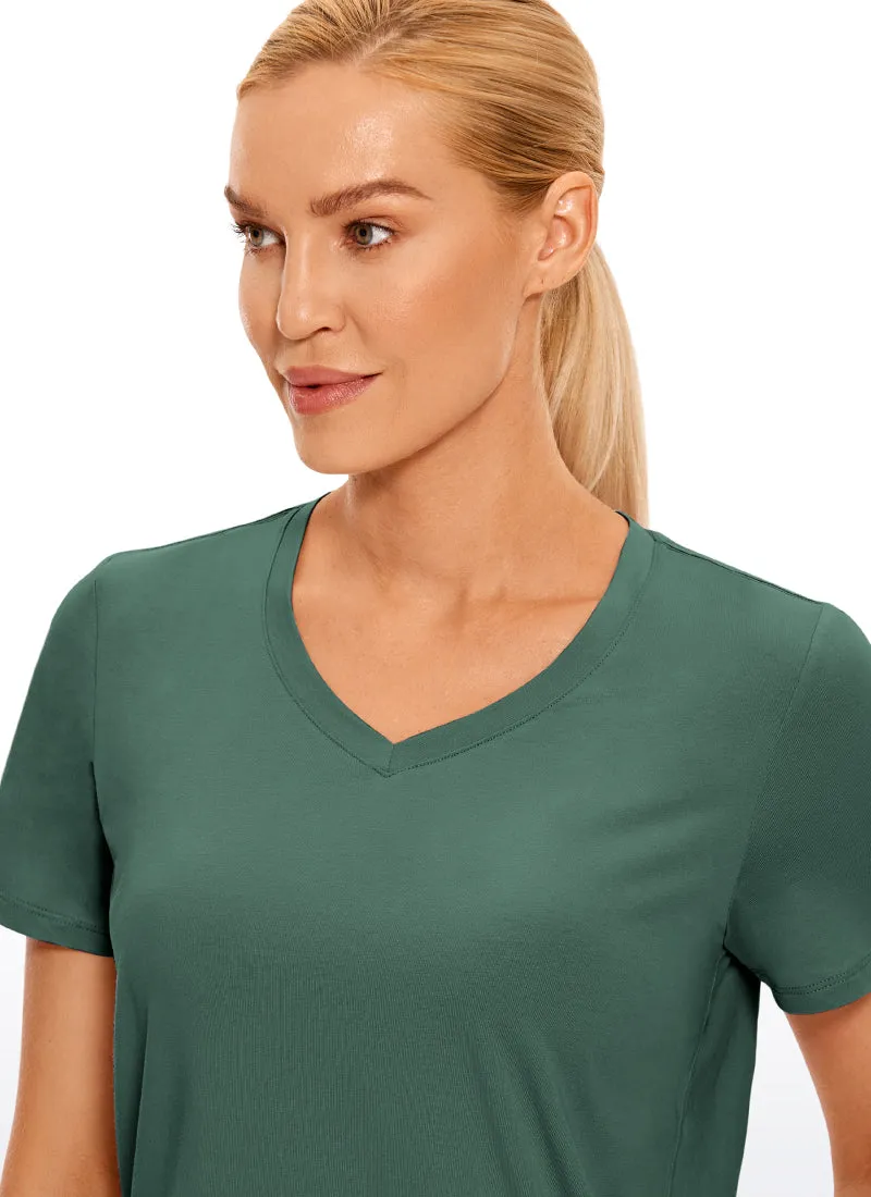 Pima Cotton Yoga Short Sleeves V-Neck