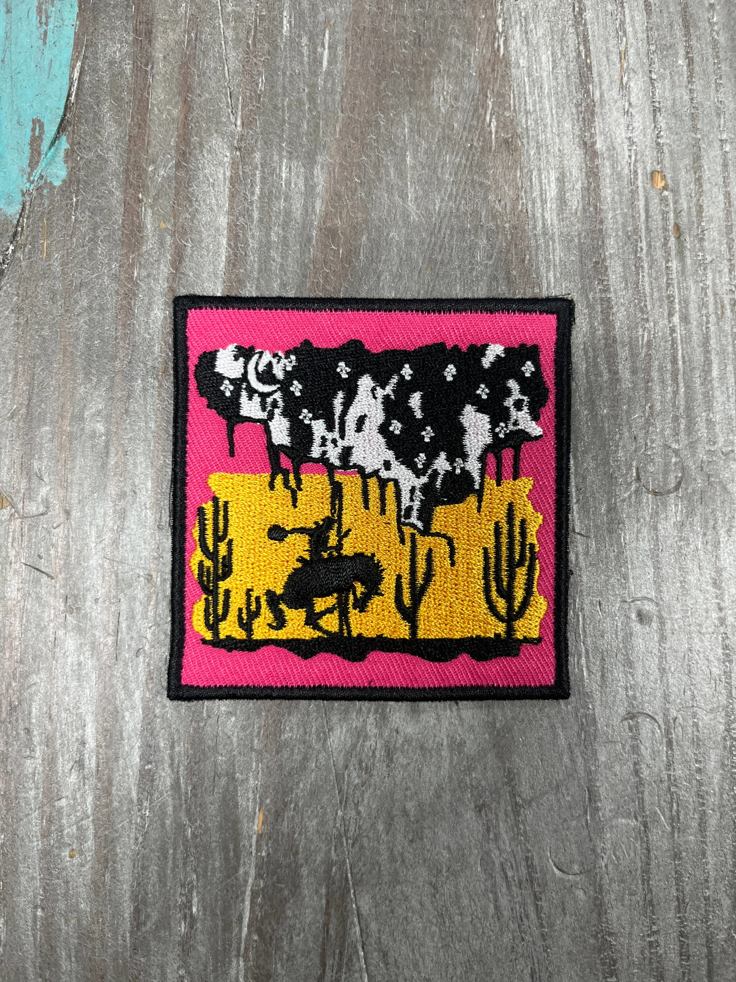 Pink Desert Bronc Adhesive Hat Patch