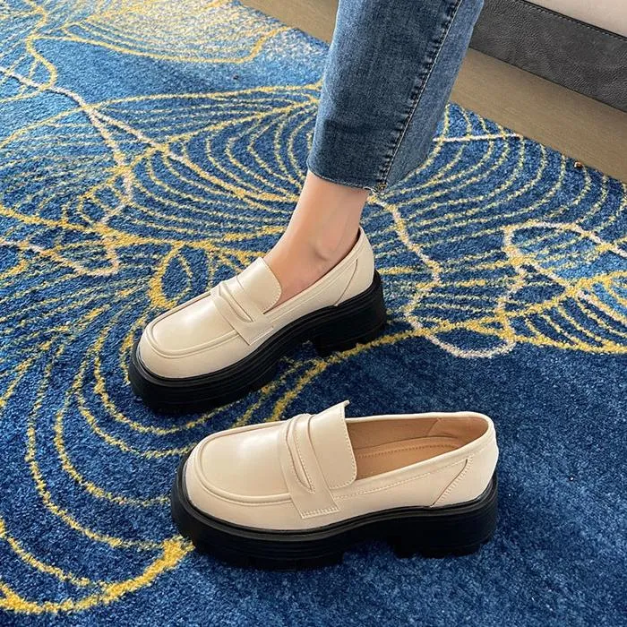 Platform Loafers Wide Feet Fat Foot Women's Shoes