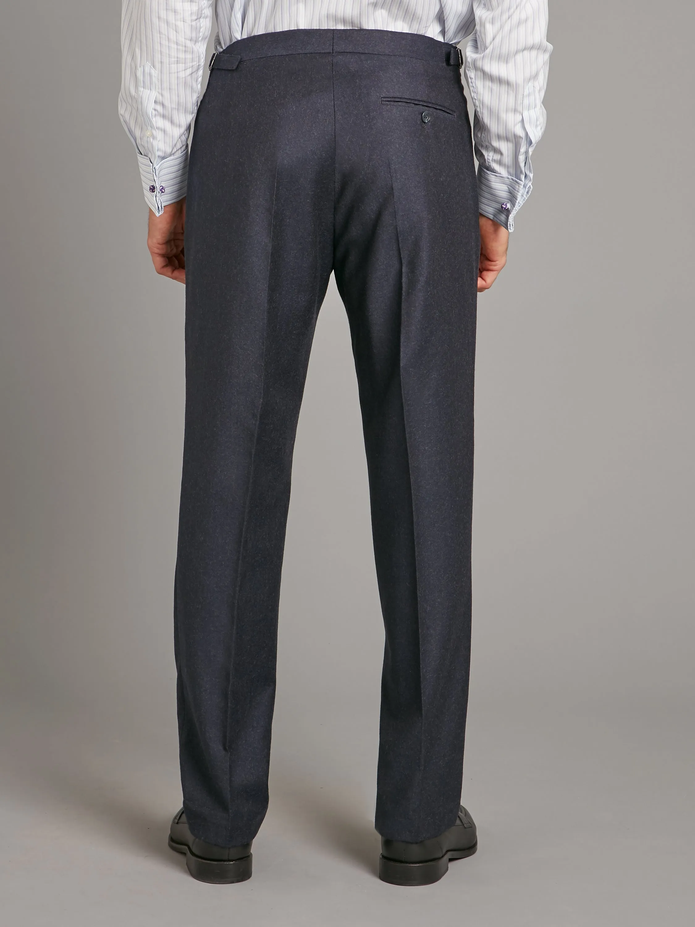 Pleated Suit Pants - Navy Flannel