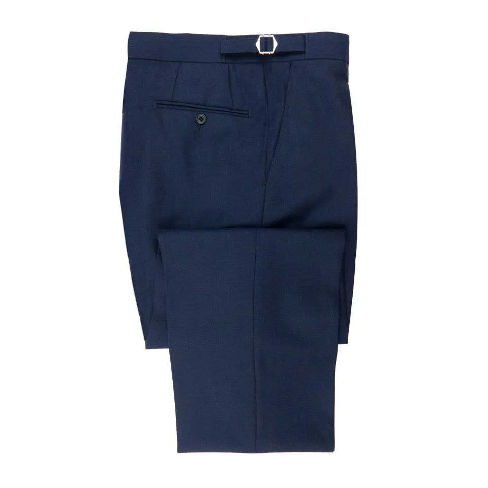 Pleated Suit Pants - Plain Navy