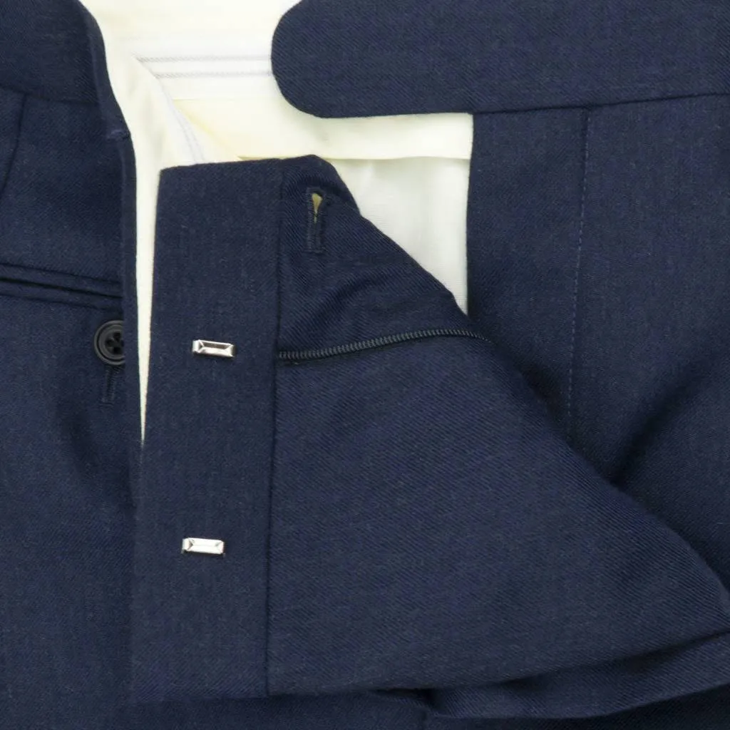 Pleated Suit Pants - Plain Navy