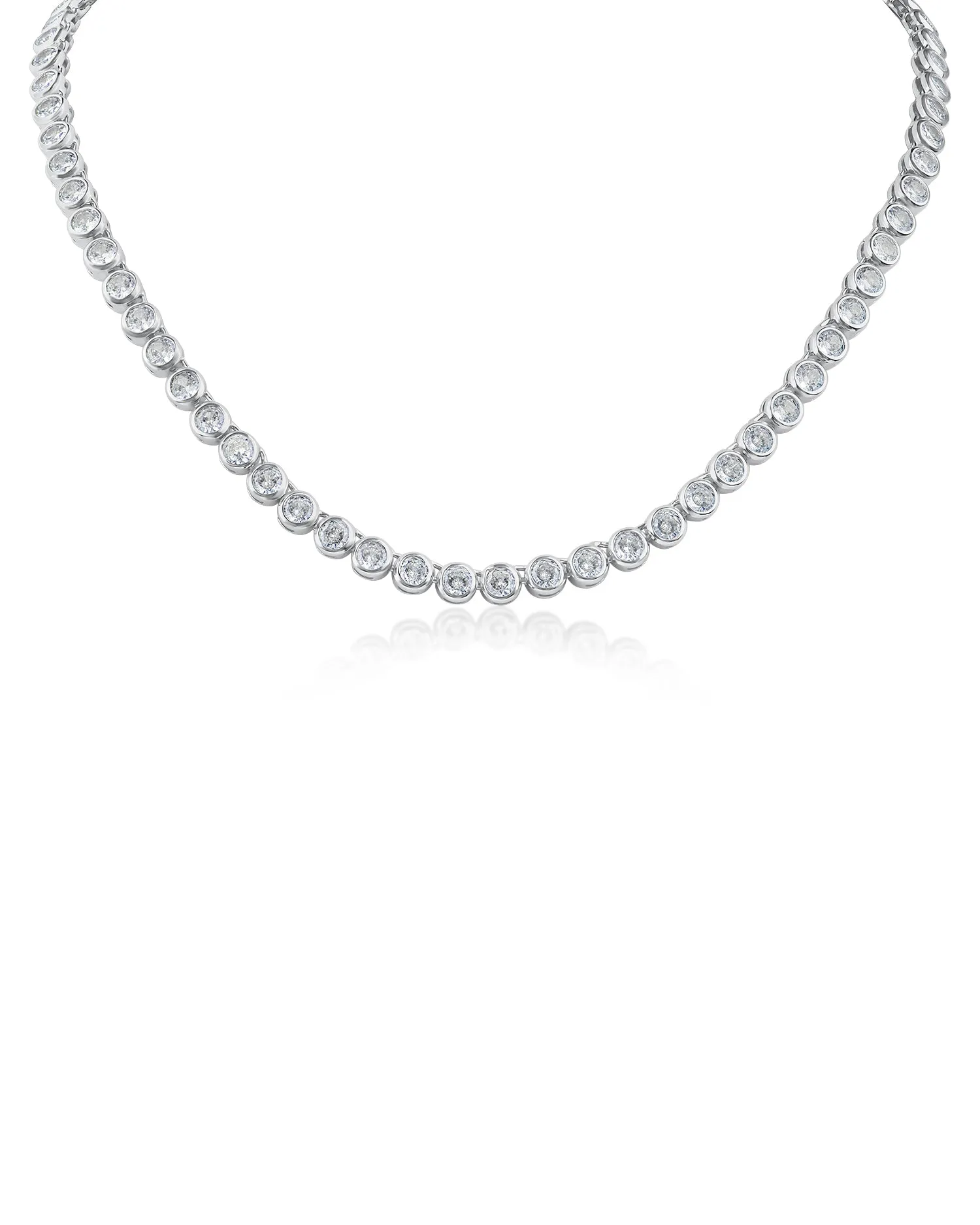 Round CZ Bezel Set Necklace