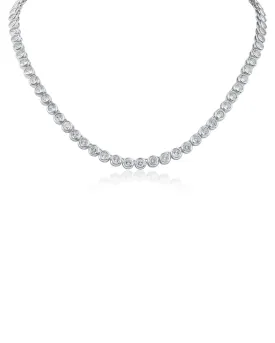 Round CZ Bezel Set Necklace