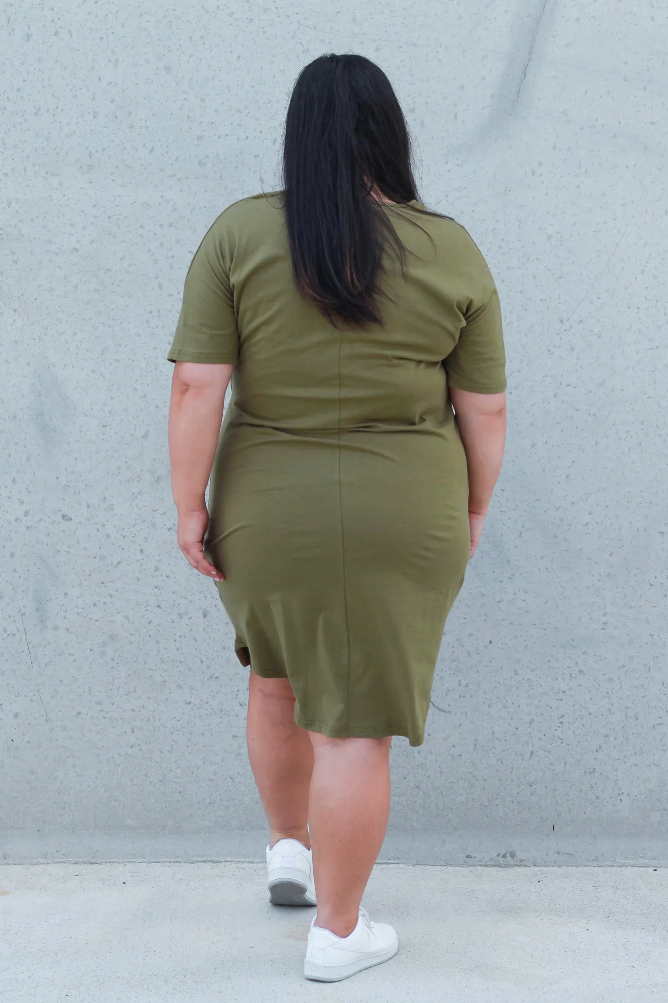 *SADIE SIDE KNOT DRESS ARMY GREEN