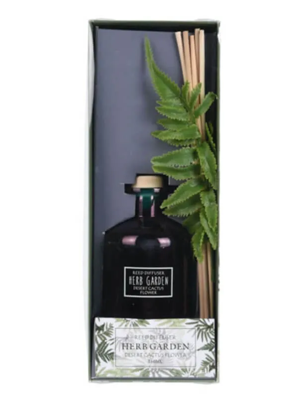 Scented Glass Diffuser with 5 Reeds and Leaf - 160ml