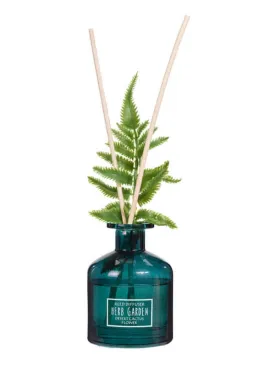 Scented Glass Diffuser with 5 Reeds and Leaf - 160ml