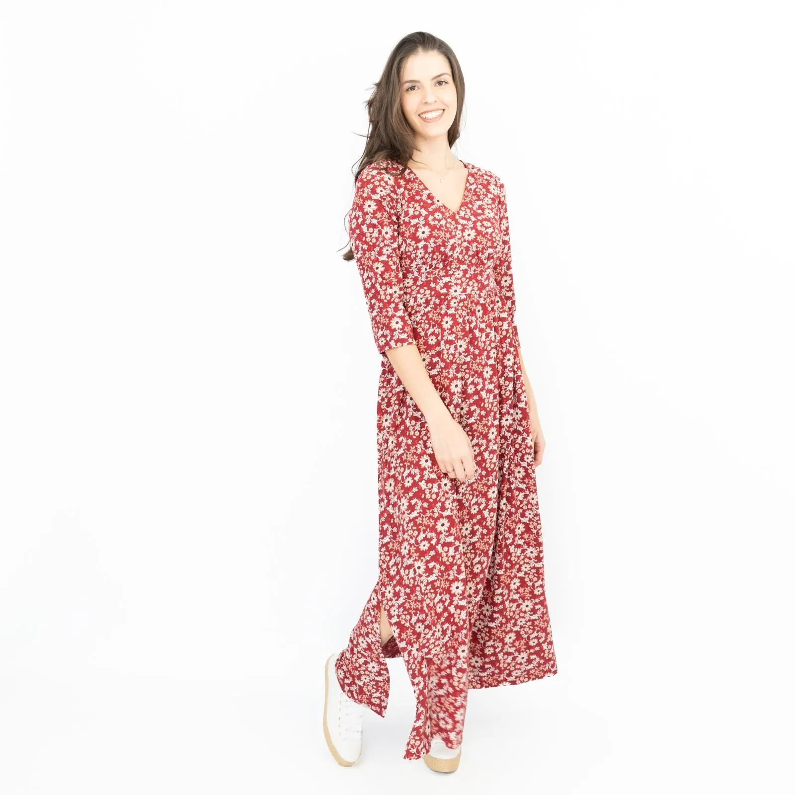 Seasalt Maggie Maxi Dress Berry Gathering Red