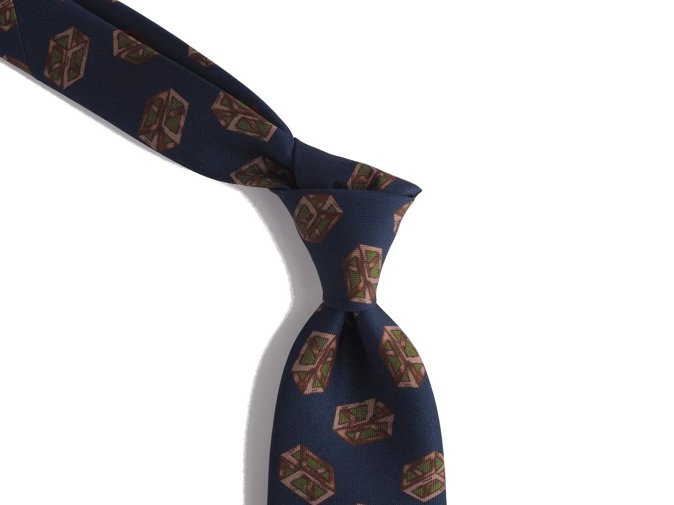 Silk Tie Quader Navy