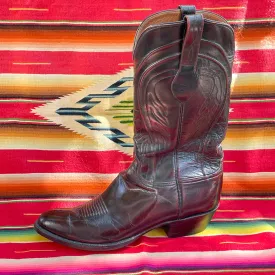 SOLD Vintage Lucchese Handmade Santini Goat 'Gavin' Boots, Black Cherry Size 12D