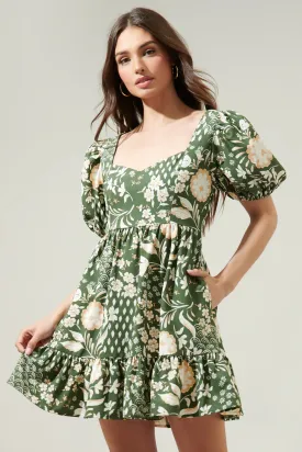 Sugarlips Fernwood Floral Ivy Sweetheart Mini Dress