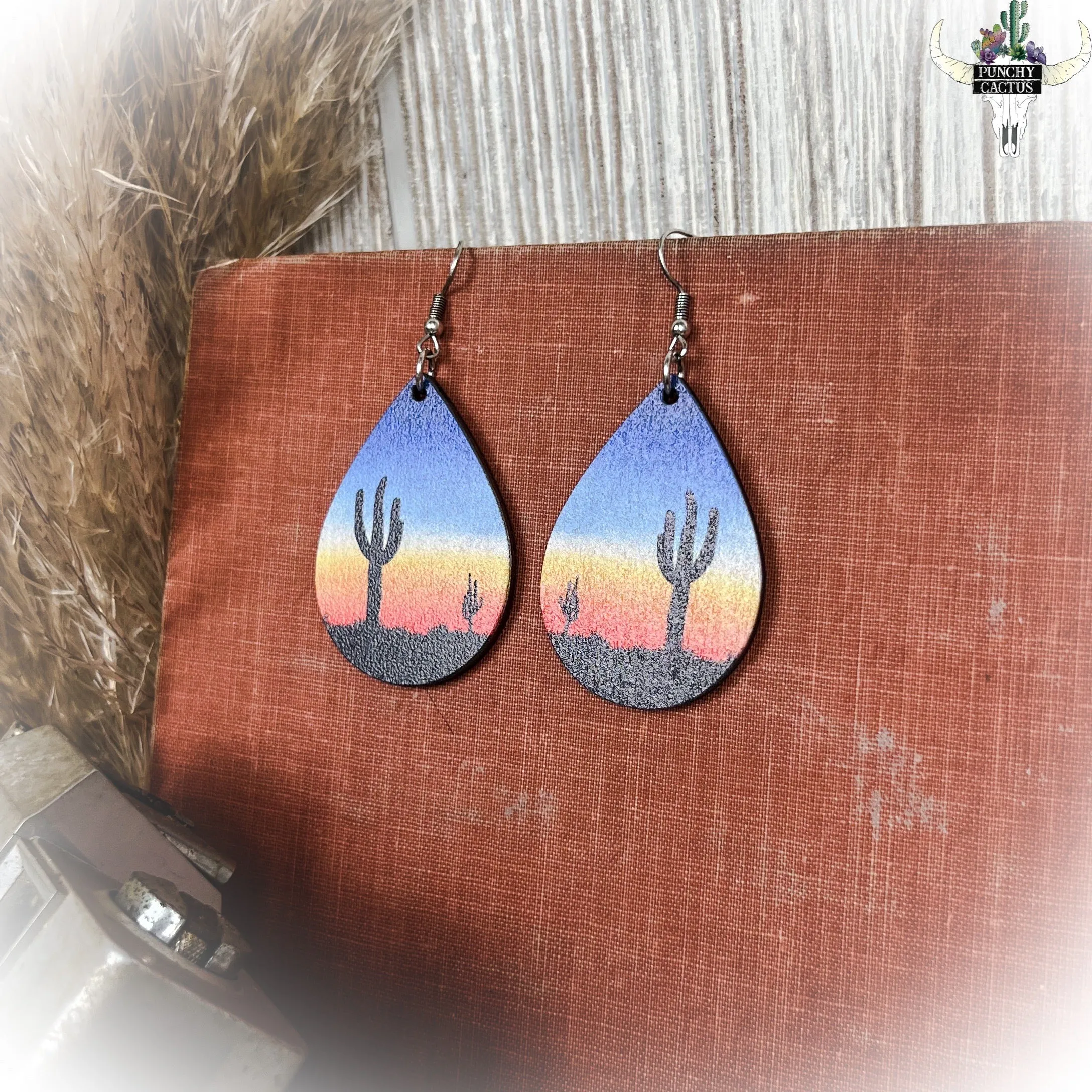 Sunset Wood Earrings