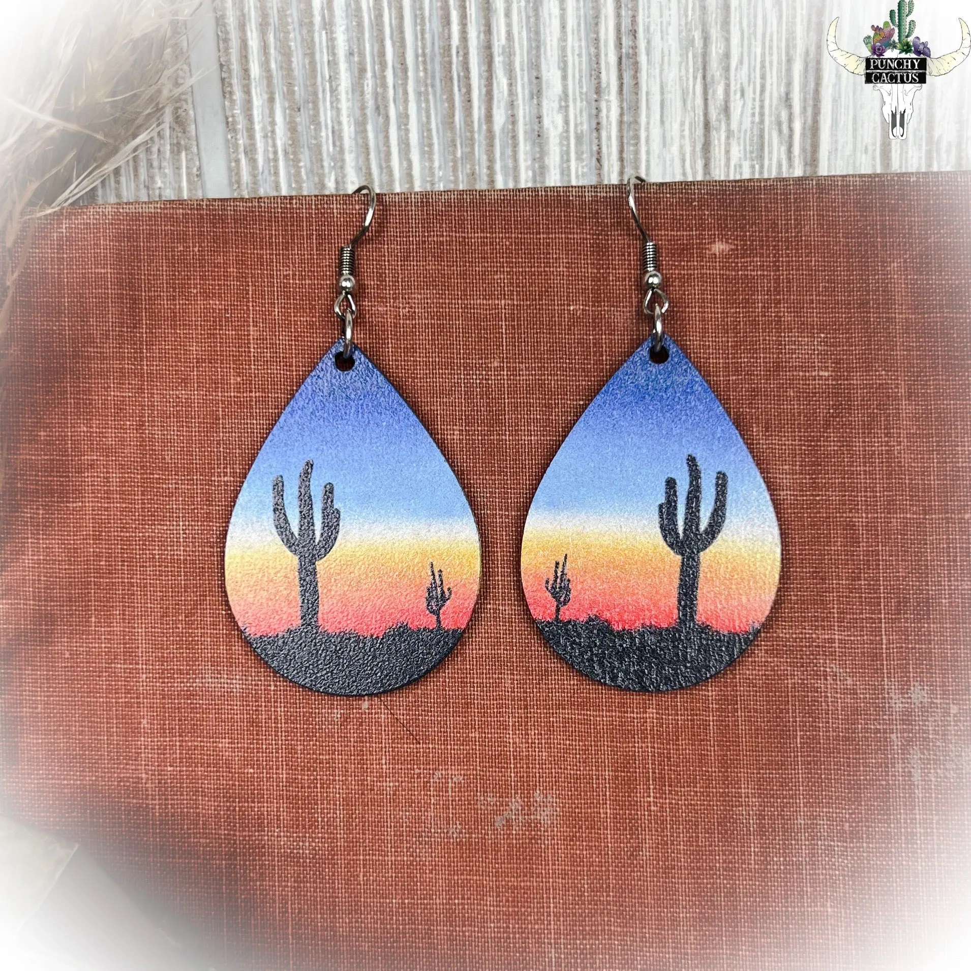 Sunset Wood Earrings