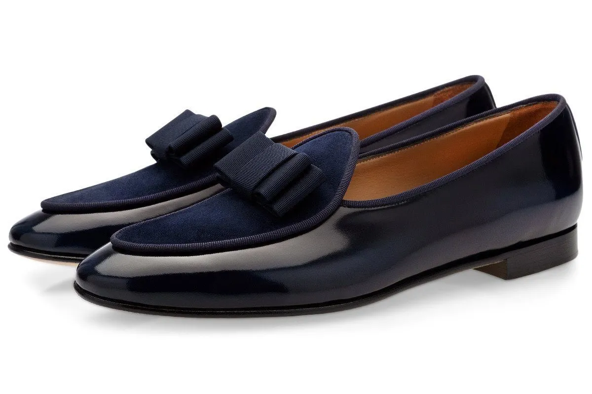 TANGERINE 3 BRUSHED NAVY BELGIAN LOAFERS