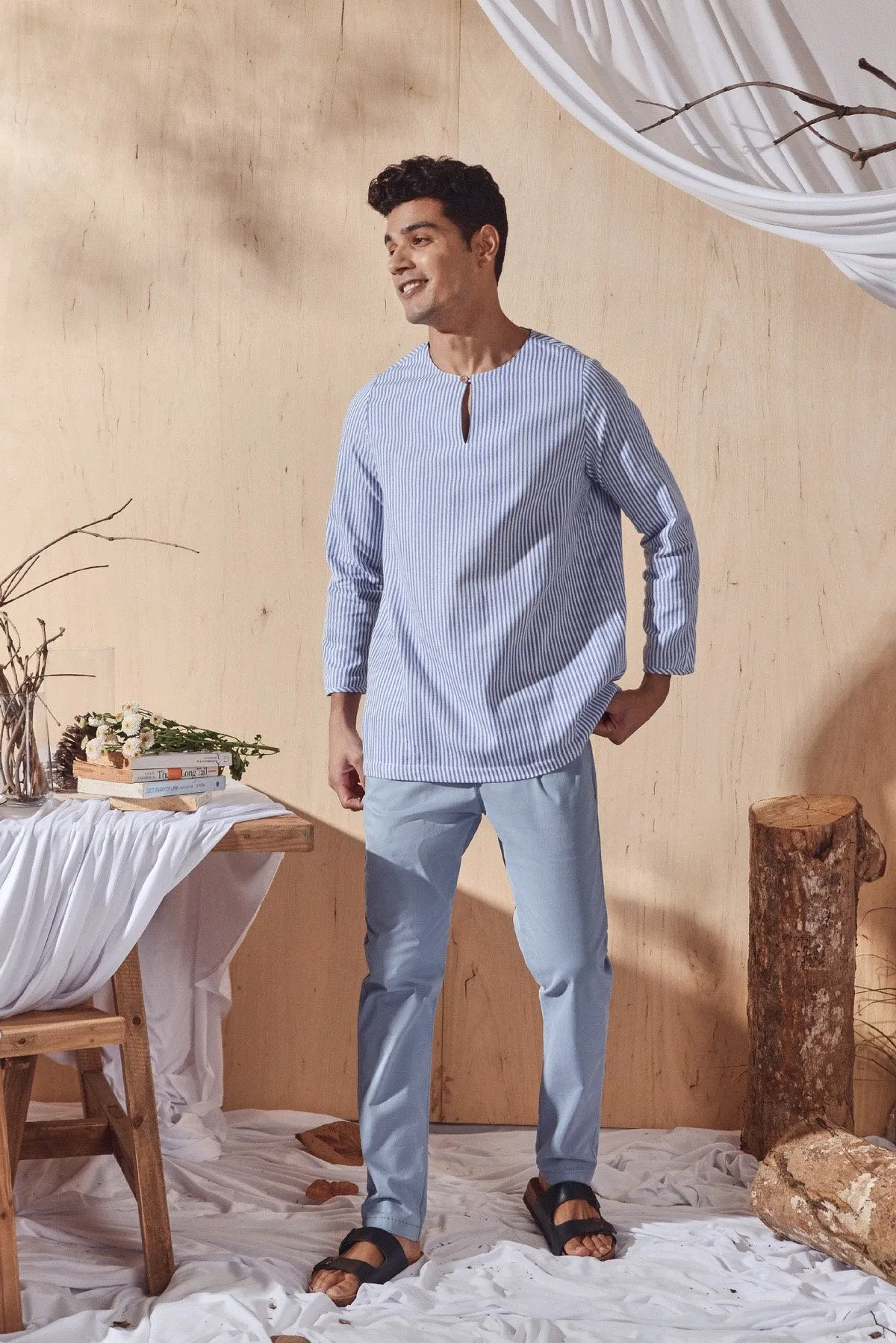 The Balik Men Kurta - Oxford Stripe