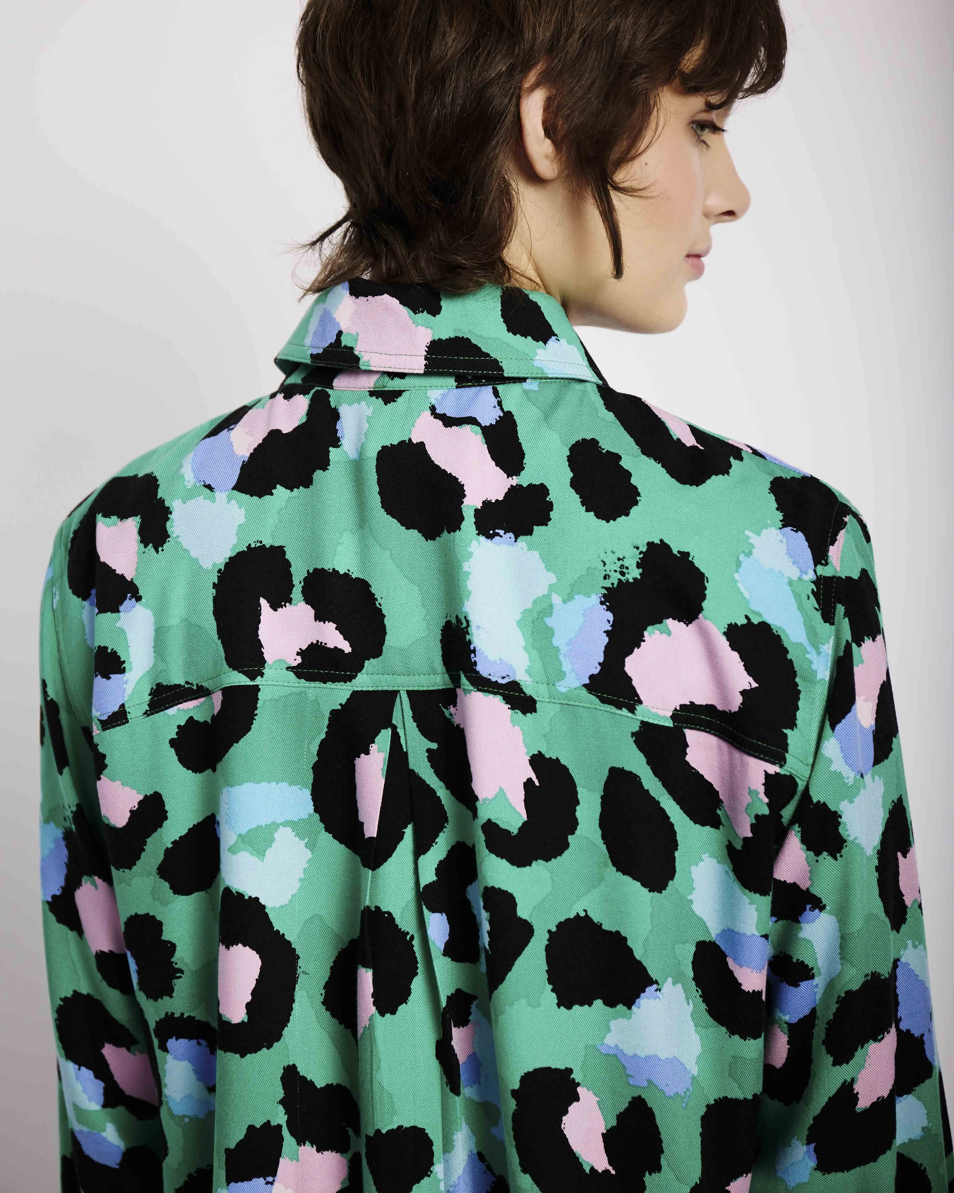 The Essential Shirt in Pink and Green Opulent Animal