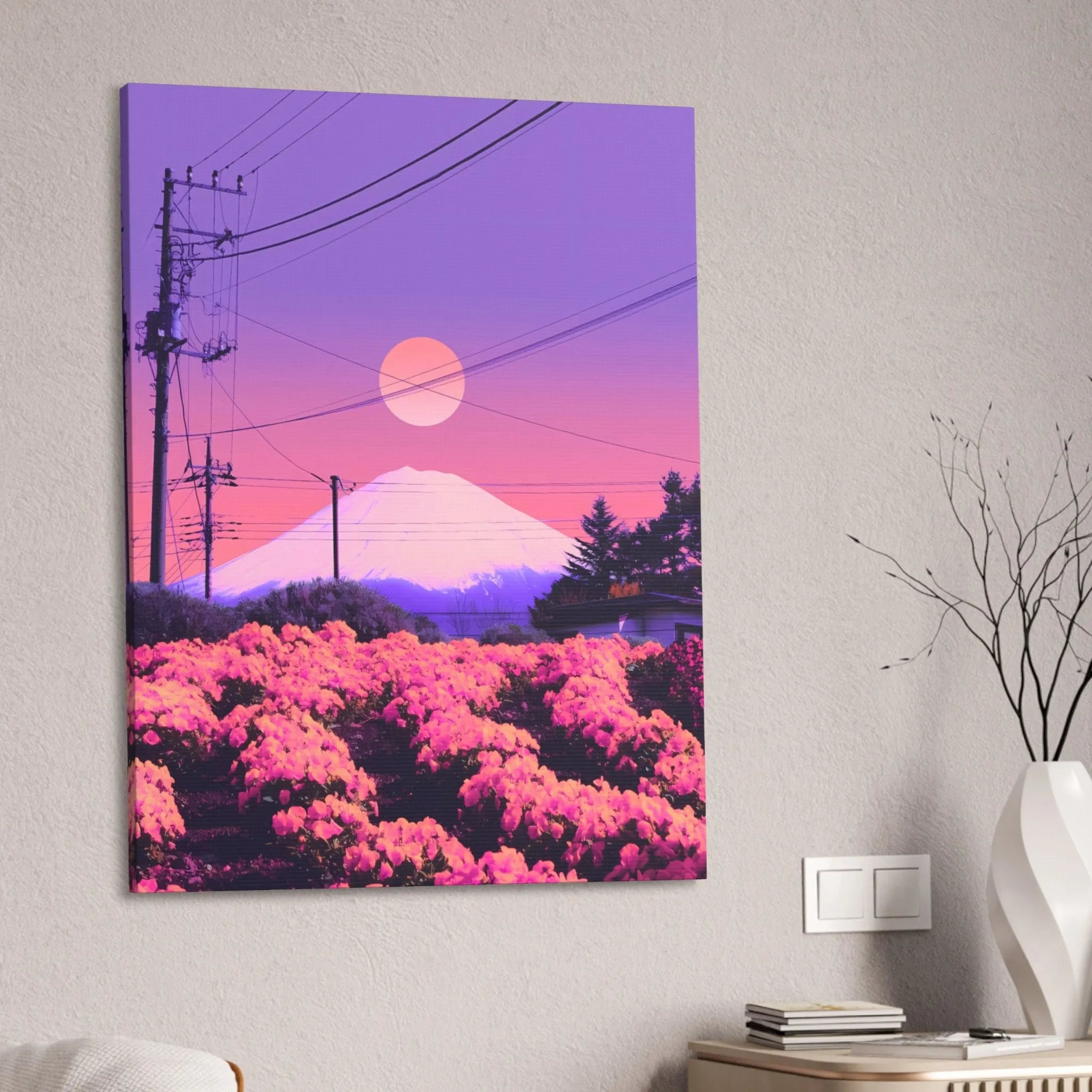 The Pink Field (Meadows) Canvas